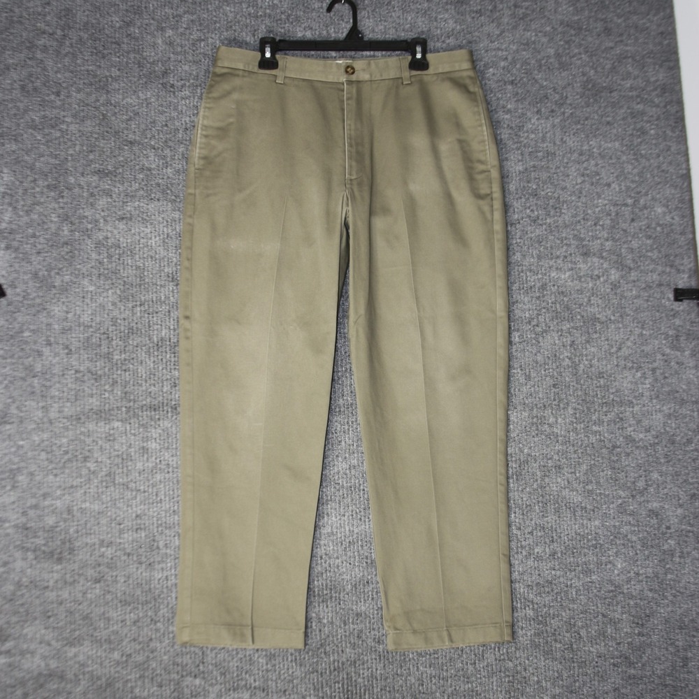 LL Bean Classic Fit Chinos Mens 36x30 Khaki Tan Cotton Twill Trousers 0XR18